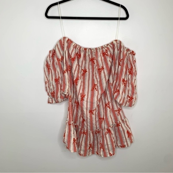 Misa Los Angeles coral floral acel off the shoulder mini dress - Picture 1 of 9